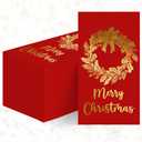 Horaldaily 100 Christmas Disposable Paper Decorative Guest Napkins, Red Gold Foil Christmas Garland Hand Towel for Party Lunch Dinner Kitchen Bathroom