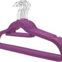 UNIWARE Flocked Suede Hanger, Grooved Bar (12, Orchid)
