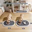 Pet Feeding Mat, Dog Food Mats Absorbent Pet Placemat for Food and Water Bowl with Non Slip Rubber Backing for Dog and Cat (12"x19", Gey)
