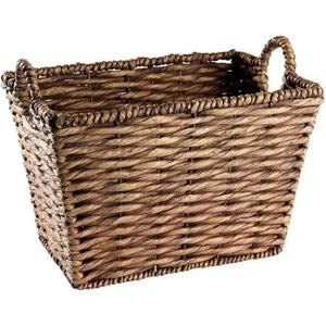 Laundry Baskets, Storage Basket Rattan Wicker Hand-Woven Trunk or Laundry Storage Basket Toy Chest with Handles Trash Can Flower Pot Woven Uncovered Trash Woven Laundry Basket