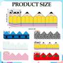 6 Rolls 98.4ft Back to School Bulletin Board Borders Pencil Apple Crayon Checkered Scalloped Border Trim Composition Notebook Classroom Decor for First Day of School Party Home Chalkboard Wall Decor