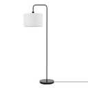 GLOBE Electric 67065 58" Floor Lamp, Black, Dark Gray Velvet Shade, On/ Off Socket Rotary Switch, Living Room Décor, Reading Light, Home Essentials, Bedroom, Office Accessories