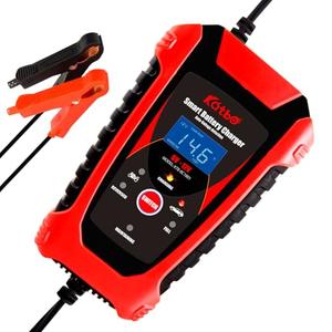 KATBO Car Battery Charger Trickle Charger Float Battery Charger and Maintainer 6V 12V 6A for Motorcycle Boat Marine Lawn Mower ATV Toy Car (Red)