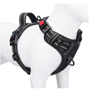 PHOEPET No Pull Dog Harness Medium Reflective Front Clip Vest with Handle,Adjustable 2 Metal Rings 3 Buckles,[Easy to Put on & Take Off](M, Pink)