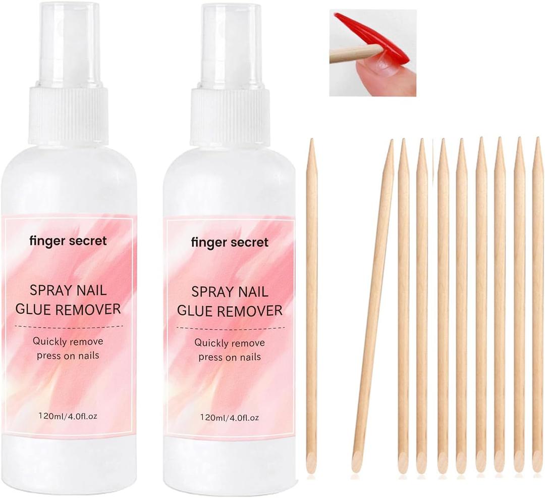 Gadcrystal Spray Nail Glue Remover,2PCS Nails Glue Remover 120ml/fl.oz,Professional Nail Remover For Wear Nail/Press On Nails, Easily & Quickly Remove Fake Nail Tips