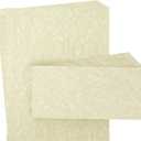 Best Paper Greetings 96 Pack Parchment Stationery Set (48 Textured Paper w/Matching Envelopes) for Writing Letters, Resumes, Business Use (Printer Friendly 8.5 x 11 In) - Writing Paper with Envelopes