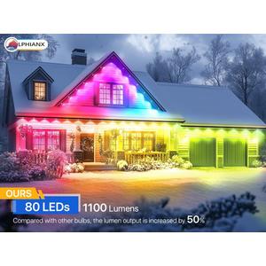Permanent Outdoor Lights, 100ft with 80 LED Lights, Smart Permanent Outdoor Lights, APP/Voice/Remote IP67 Waterproof Permanent Outdoor Lights for House Work with Alexa, Google Assistant