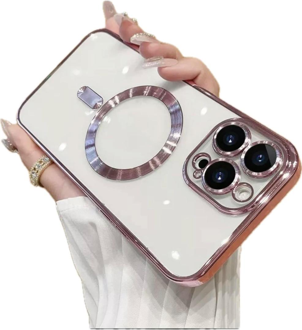 Compatible with iPhone16Pro max 6.9"Case.Strong Magnetic wireless charging.'Compatible with MagSafe.DropTested.Shockproof Protective Compatible with iPhone16 Pro Max case 6.9"(Rose Gold)