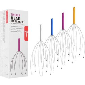 Yeipis 4 Pack Scalp Massagers, Handheld Head Massage Tingler, Scratcher for Deep Relaxation, Hair Stimulation and Stress Relief Christmas Gift