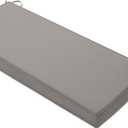 Favoyard Outdoor Bench Cushion 48 x 18 Inch Waterproof Patio Furniture Cushions 3-Year Color Fastness Garden Sofa Settee Couch Swing Pads with Handle and Adjustable Straps, Light Gray