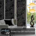 rabbitgoo Total Blackout Window Film Sun Blocking, Black Privacy Window Film Light Blocker, Stained Glass Thermal Cling Heat Control, Room Darkening Glass Sticker for Door Covering, 17.5" x 78.7"