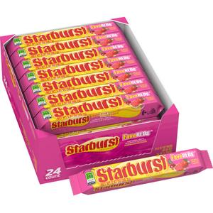 STARBURST FaveREDS Chewy Candy Bulk Pack, 24 Full Size Packs, Red Candy Bulk Box (EXP 01/01/27)