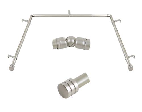 Bay Window Curtain Rods, HOTOZON 1 Inch Heavy Duty Curtain Rods for Bay Windows 36-72 Inch(Center Rod), 20-36 Inch Side Rods for Windows, Antique Silver, Decorative Drapery Rods with End Cap Finials : Home & Kitchen