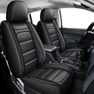 IKABEVEM Seat Covers Fit for Chevy Chevrolet Colorado : 2015-2025 2026 Crew Cab Z71 LT ZR2 Work Truck Full Set Pickup Faux Leather Car Seat Covers (5 Seats,Blackline)