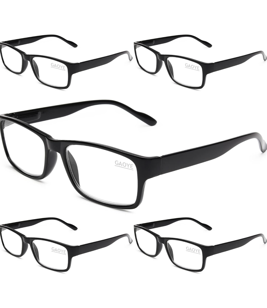 Gaoye Professional Reading Glasses for All Day - Computer Readers with Blue Light Protection - Value Pack, +0.50