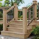 HZIU 25 Pack Deck Balusters 36 Inch Rectangle Deck Railing Balusters with End Caps & Stainless Screws, Outdoor Face Mount Metal Spindles for Porch Stair