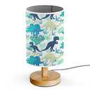 Dinosaur Kids Table Lamp for Bedroom Kids Bedside Lamp 3 Colors Dimmable Nightstand Night Light with Cartoon Flaxen Fabric Shade Desk Reading Lamp for Girls Boys Room Nursery Decor,Dino Gifts for Boys