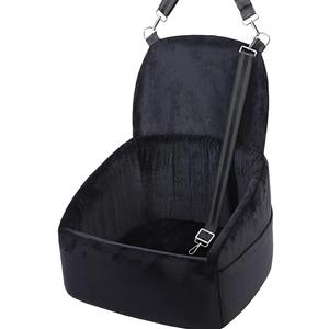 NUPIDA Dog Car Seat for Small Medium Dogs, Dog Booster Seat with Extendable Backrest, Pet Portable Car Seats up to 30 lbs, Washable Travel Bed with Storage Pockets and 2 Safety Leashes, Black