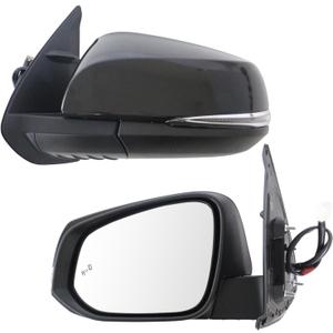 Left Driver Side Mirror fit for Toyota Tacoma 2016-2022 2023 Rear View Door Mirror Black POWER|SIGNAL|HEAT|With Blind Spot Monitor(Partslink TO1320350)(8Pins)