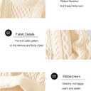 Men's Knit Sweater Crewneck Loose Fit Casual Twist Patterned Textured Long Sleeve Cable Knitted Pullover (Beige), XXL