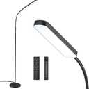 Floor Lamp -WioMio Led Floor Lamp with Remote and Touch Control for Stepless Dimmer & Temperatures, Harmless Light for Eye-caring, Adjustable Gooseneck Standing Lamp for Living Room & Bedroom. (1. Matte Black)