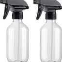 Plastic Spray Bottles Clear and Brown Refillable Container Empty Spray Bottle 10oz/300ml Adjustable Head Sprayer and Stream for Cleaning Products, Plants, Pet, Hair