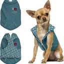 Tuff Pupper Reversible Fleece Sweater Vest for Dogs | Lightweight Comfortable Insulated Jacket | Front Zip Closure | Machine Washable | Built-in Leash Hole | Sizes for All Breeds (Small, Teal)