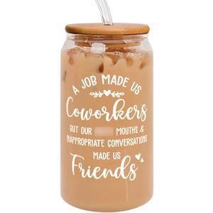 Gifts for Coworkers, Friends & Besties - Thank You & Christmas Gifts - 16 Oz Can Glass