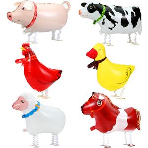 KESOTE Farm Animal Balloons, 6 Pack Inflatable Farm Animals Walking Balloons for Birthday Party Decorations Farm Animal Birthday Party Supplies