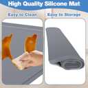 ToLanbbt Mini Fridge Silicone Mat - 24" x 24" x 0.8" Mini Fridge Drip Tray Under Refrigerator Mat Carpet Floor Protector, Leak-Resistant Portable AC Pan for Washing Machine Dishwasher Dryers, Gray