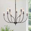 9-Light Farmhouse Chandelier for Dining Room, 2-Tier Oil Rubbed Bronze Chandelier, Rustic Industrial Modern Chandelier for Living Room, Bedroom, Entryway, Kitchen