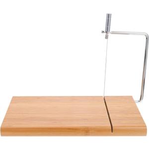 Cheese Board with Slicer Cheese Slicer Scraper Heavy Duty Divider Device Bamboo Wooden Block Small Tools Portable Butter  9 ½" x 6" x ⅞"