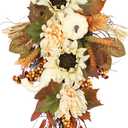 Fall Teardrop Swag Decor, Autumn Harvest Wreaths for Front Door