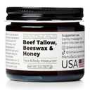 Santa Cruz Paleo, Beef Tallow, Beeswax & Honey Face Moisturizer, Organic, Unscented Grassfed Beef Tallow Skin Care, Sunscreen Free, Non Comedogenic Face & Body Moisturizer for Sensitive Skin, 2 Oz