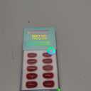 BTArtbox Press On Nails Short - Red Press on Nails Short Oval Nails Fall Fake Nail with Nail Glue, Fit Perfectly, Reusable Glue On Nails in 16 Sizes, Cardinal