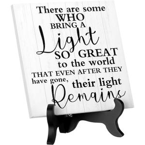 Yalikop Bereavement Gift Sympathy Gifts for Loss of Father Mother Husband Loved One with Wooden Stand in Memory Light Remains Decor Funeral Decor Celebration of Life Decorations (Retro Style)