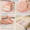 tianzong Upgraded Compression Packing Cubes 2-Pack - 2-Way Full Open, Double Zipper, Space Saving Organizers for Travel (Pink, Medium)