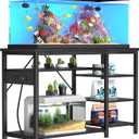 GRLEAF 20-40 Gallon Aquarium Stand: 800LB Capacity, Built-In Power Outlets, 3-Tier Shelves for Fish Tank Accessories Storage, Heavy-Duty Steel/Wood Hybrid for Fish & Reptile Tanks | Excludes Tank