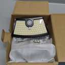 Aootek New Solar Motion Sensor Lights 120 LEDs with Lights Reflector,270 Wide Angle, IP65 Waterproof, Step Lights for Front Door, Yard, Garage, Deck (Black, Daylight White, 6-Pack)