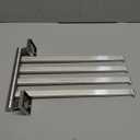 Alise Swivel Towel Bars, 4-Arm Towel Rack, Storage Space Saving Wall Mount Drying Towel Holder, Swing Out Hand Towel Holder for Bathroom Kitchen Toilet, Square SUS304 Stainless Steel, Brushed Nickel