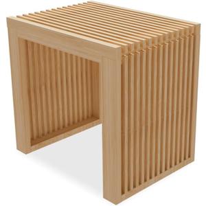 Small Bamboo Dining Bench, 17inch Farmhouse Decor Indoor Kitchen Table Bench, Entryway Shoe Rack Bench, Outdoor Bench, Solid Bamboo Benches for Living Room, Hallway, Bedroom, Bathroom (Nature)