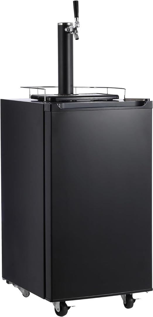 PioneerWorks Beer Kegerator, Single Tap Draft Beer Dispenser, Full Size Stainless Steel Keg Refrigerator With Drip Tray, CO2 Cylinder, 32F- 50F Temperature Control PioneerWorks Beer Kegerator, Single Tap Draft Beer Dispenser, Full Size Stainless Steel Keg Refrigerator With Drip Tray, CO2 Cylinder, 32F- 50F Temperature Control