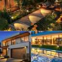 Flacchi Solar Lights Outdoor Waterproof - 2 Lighting Modes Solar Powered Garden Yard Spot Lights for Outside Landscape (Warm White, 4 Pack)