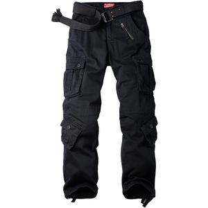 Men's BDU Casual Military Pants, Tactical Wild Army Combat ACU Rip Stop Camo Cargo Work Pants Trousers with 8 Pockets (32, Black)