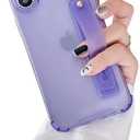 siduater Strap Hodler Case for 6.7" iPhone 16 Plus with Wristband Kickstand, Clear Soft TPU Protective Shockproof Bumper Rugged Cover, Adjustable Hand Grip Loop for iPhone 16 Plus 6.7 Inch, Lavender