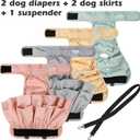 Washable Female Dog Diapers (4 Pack+1 Suspenders), Reusable Female Girl Doggy Doggie Puppy Wraps Panties Belly Band for Pet Heat Period Pooping Peeing Potty Training Incontinence Marking, XLarge