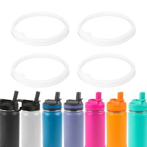 BOSORIO 4 Pack Gaskets Compatible with ThermoFlask 16oz 24oz 32oz 40oz Water Bottle with Straw Lid, Replacement O Ring Rubber Seals PartNot for Spout Lid and Chug Lid