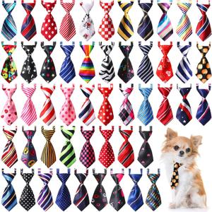 Sadnyy 50 Pcs Dog Neck Tie Adjustable Cat Collars Assorted Pattern Puppy Bow Ties Grooming Accessories for Small Pet Dogs Cats Birthday Photography Favor(Elegant Color)