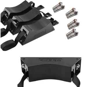 4Pcs Cylinder Wall Mounted Bracket Propane Tank Holder Gas Cylinder Holder with SUS 304 Screws & 59 Inch Straps Supported 4"-12",Black