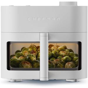 Chefman Crispinator Air Fryer 7-in-1 with 8 Qt Capacity, 450°F Max Temp & TurboFry Pro Technology for Fast, Even Results, Bake, Broil, Dehydrate, Viewing Window, Nonstick Ceramic-Coated Basket 